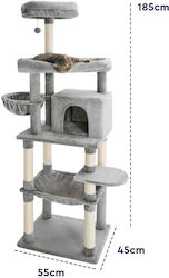 5-Level Cat Scratching Post Dimensions 55x45x185cm
