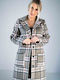 Figl Women's Checked Coat with Buttons