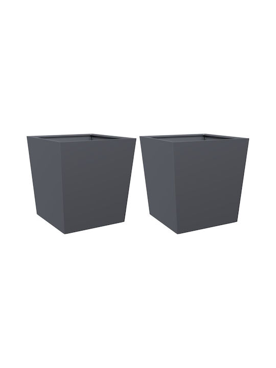 vidaXL Κήπου Planter Box 50x50cm Set 2buc Cărbune de lemn 851071