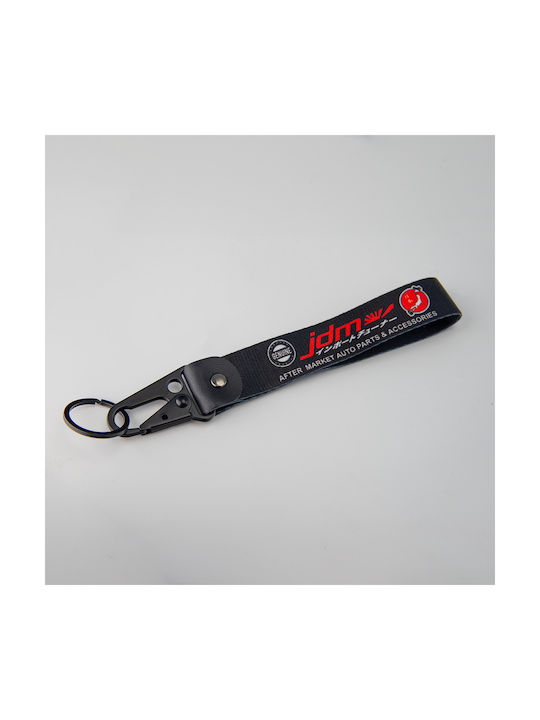 Fabric Keychain JDM Black-Red