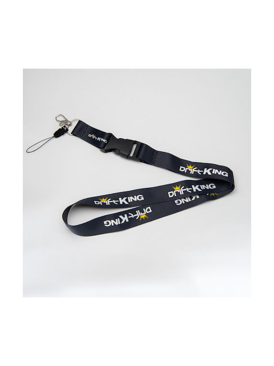 Drift King Black Neck Lanyard Keychain