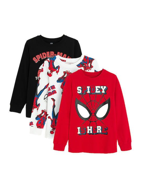 Σετ Παιδικές Μπλούζες Πολύχρωμες Spiderman Marvel
