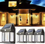 Set of 4 Wall Solar Lights 1W 600lm Natural White with Motion Sensor and Photocell IP65