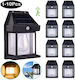 Set 8 Wand-Solarleuchten 1W 600lm Natürliches Weiß 4000K mit Bewegungssensor und Fotokontakt IP65
