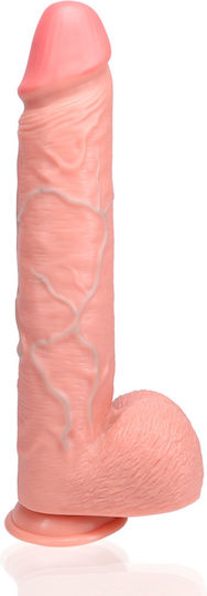 Shots Ρεαλιστικό Dildo με Όρχεις και Βεντούζα Flesh 38cm