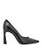 Leder Pumps mit hohem Absatz Schwarz
