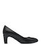 Synthetic Leather Black Medium Heels