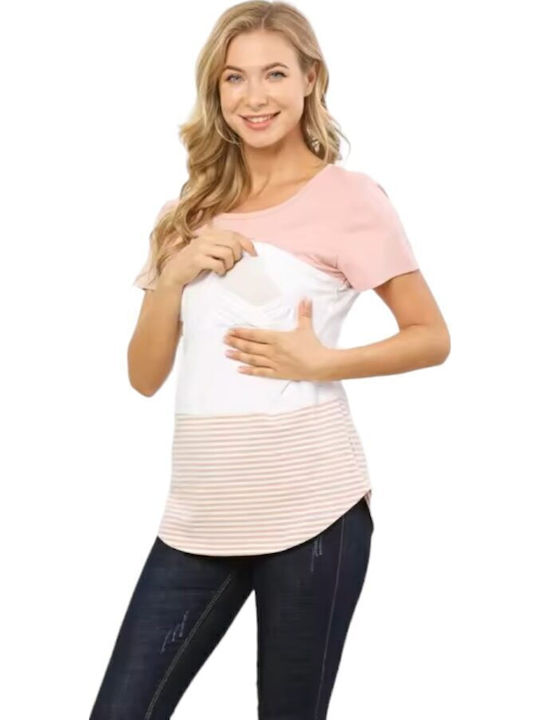 Queen Mother Maternity T-Shirt Pink-White