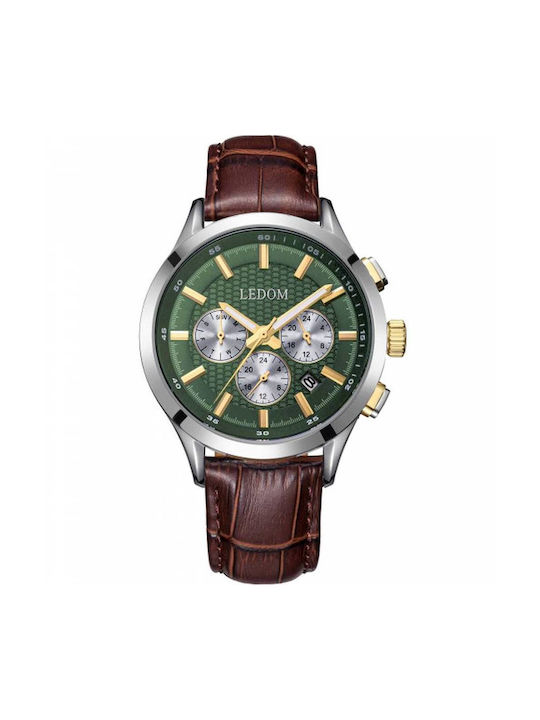 Le Dom Watch Battery with Brown Leather Strap