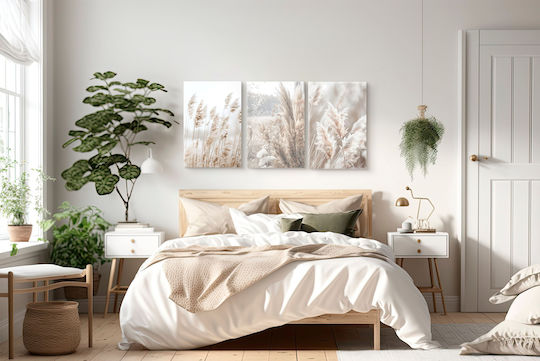 Naklejkomania Τρίπτυχος Πίνακας σε Καμβά 60x120cm