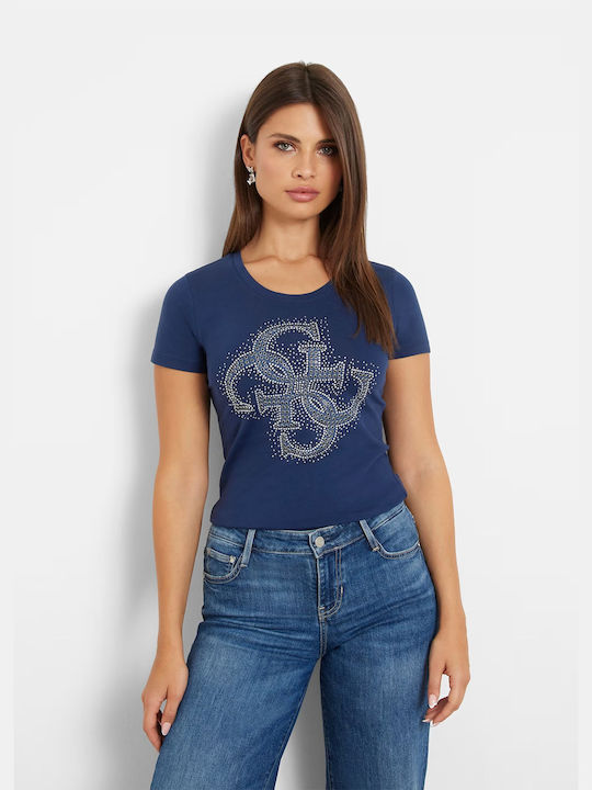 Guess Γυναικείο T-shirt Μπλέ