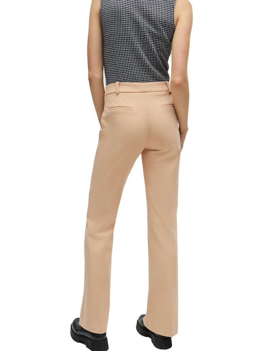 Hugo Boss Women's Fabric Trousers Light Beige