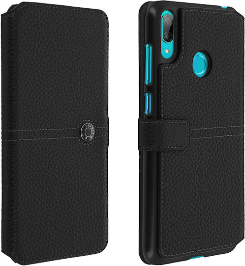 Husă Flip Huawei Y7 2019 Suport Carduri Efect Texturat Façonnable Negru