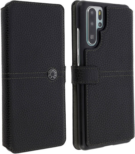 Huawei P30 Pro Flip Case Card Holder Textured Effect Façonnable Black
