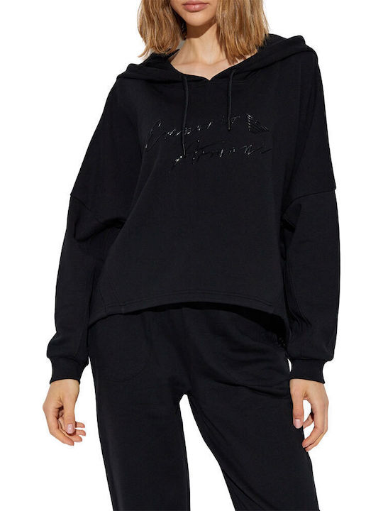 Damen Sweatshirt Kapuzen nero