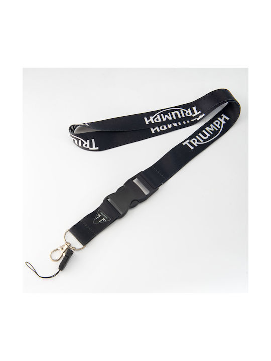 Triumph Black Lanyard Keychain