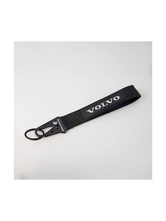 Volvo Black Fabric Keychain