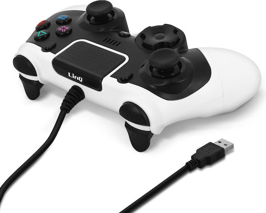 LinQ GAP424 Ενσύρματο Gamepad για PC / PS4 Λευκό