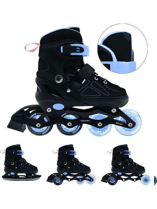 Spokey Quattro 4in1 Kids Adjustable Inline Rollers Gray