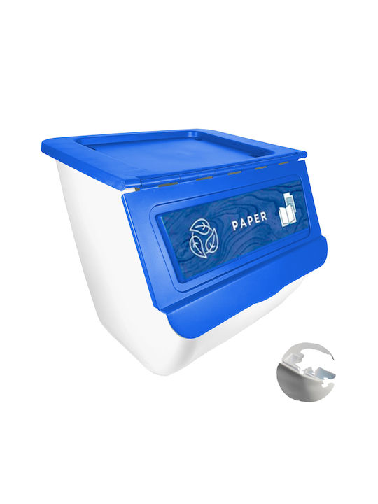 Easy Waste Bin Recycling Plastic with Wheels Blue 36lt 1pcs