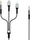 LinQ Плетена USB към Lightning / Type-C Кабел Черен 1.5м (AV9034)
