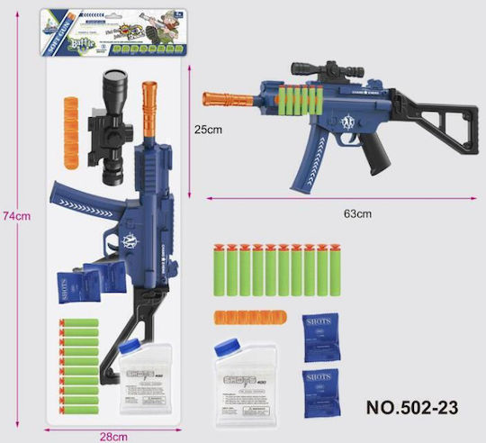 Pistol cu Gloanțe Moi și Bile de Gel Albastru