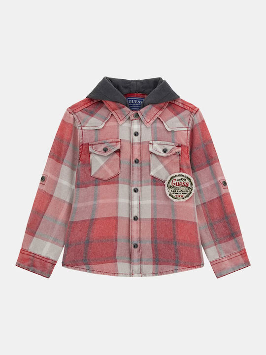 Guess Kids Checked Shirt Gray