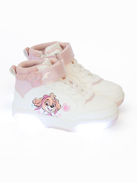 Παιδικά Sneakers High με Σκρατς Λευκά