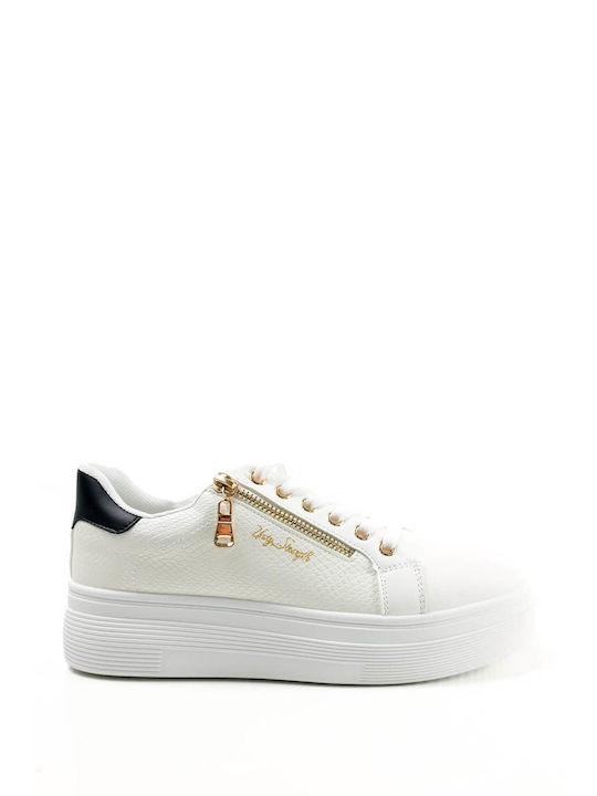 White Black Modern Sneakers Decorative Zipper