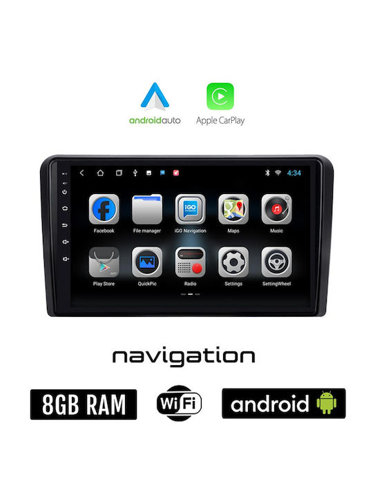 Ηχοσύστημα Αυτοκινήτου για Citroen Jumpy 2006 2016 (Bluetooth/USB/WiFi/GPS/Apple-Carplay/Android-Auto) με Οθόνη Αφής 9"