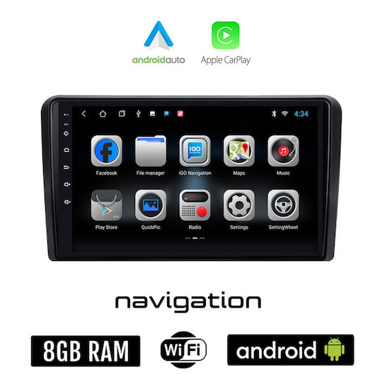 Ηχοσύστημα Αυτοκινήτου για Citroen Jumpy 2006 2016 (Bluetooth/USB/WiFi/GPS/Apple-Carplay/Android-Auto) με Οθόνη Αφής 9"