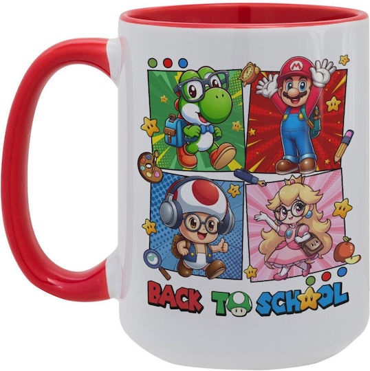 Koupakoupa Back To The School Mario & Friends Becher Keramik Rot 450ml