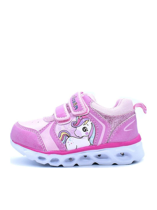 Unicorn Kids Sneakers Anatomic with Scratch & Lights Fuchsia