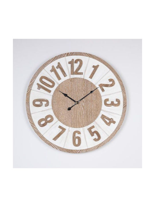 Wall Clock Wooden White Ø60cm