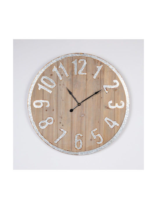 Wall Clock Wooden White Ø60cm