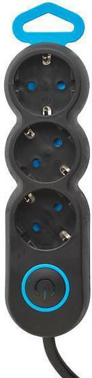 Eurolamp Power Strip 3 Positions with Switch and Cable 1.5m