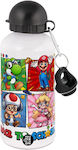 Zurück zur Schule Mario & Freunde Weiße Aluminium-Wasserflasche 500ml