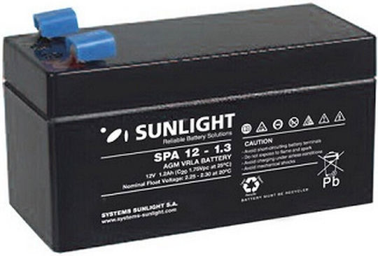 SunLight Vrla UPS Battery with Capacity 1.3Ah and Voltage 12V 1pcs