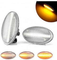 Set de 2 semnalizatoare LED pentru aripi pentru Citroen C1 C2 C3 C5 C6 Berlingo