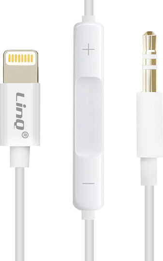 LinQ 3.5mm to Lightning Cable Λευκό 1m (IP-7726)