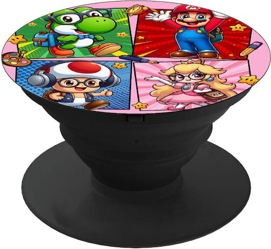 Koupakoupa Pop Socket Telefon Mobil Back To The School Mario & Friends KP_26083_popsocketnegru