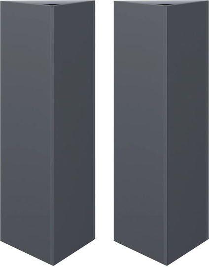 vidaXL Set of 2 Metallic Flower Pots Anthracite 30cm