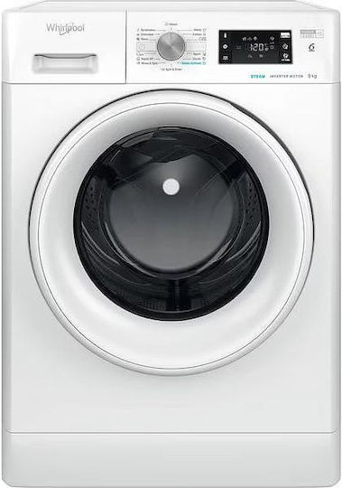 Whirlpool Πλυντήριο Ρούχων 9kg με Τεχνολογία Ατμού 1400 Στροφών 6th Sense FFB 9489 WV EE