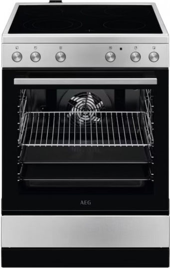 AEG Κουζίνα 73lt με Κεραμικές Εστίες Π59.6εκ. Inox