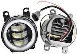 Roundς Foglights Car LED 12 / 24V 30W 9cm with White Lighting 1pcs