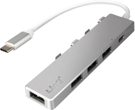 LinQ USB Хъб 6 Порта USB 3.0 с USB-C Връзка Сребрист