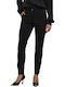 Damen Hoch tailliert Stoff Hose in Schlanker Passform Black