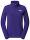 The North Face 100 Glacier 1/4 Women's Athletic Fleece Blouse Long Sleeve with Zipper Purple