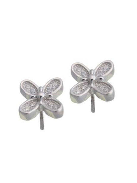 Earrings In 925 Silver Butterfly Stones