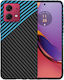 Techsuit Carbon Back Cover Σιλικόνης Μπλε (Moto...